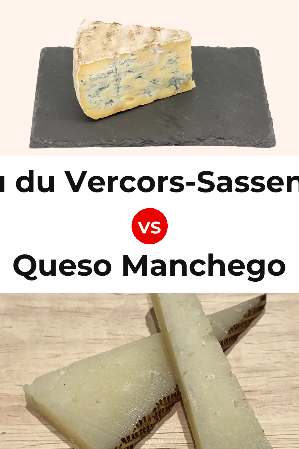 Bleu du Vercors-Sassenage Cheese vs Queso Manchego Pinterest comparison