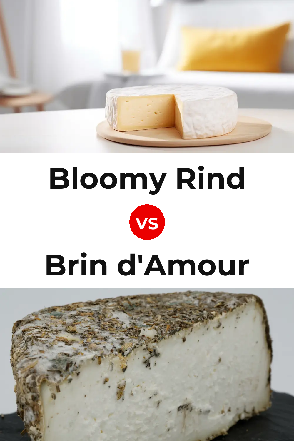 Bloomy Rind Cheese vs Brin d'Amour Cheese Pinterest comparison