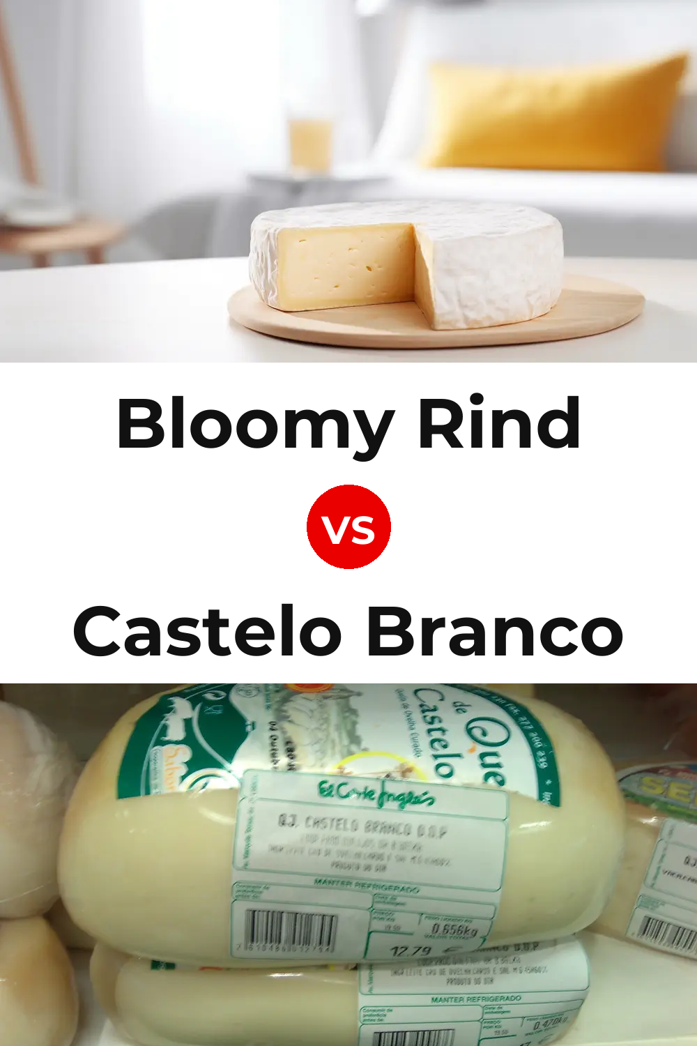 Bloomy Rind Cheese vs Castelo Branco Cheese Pinterest comparison