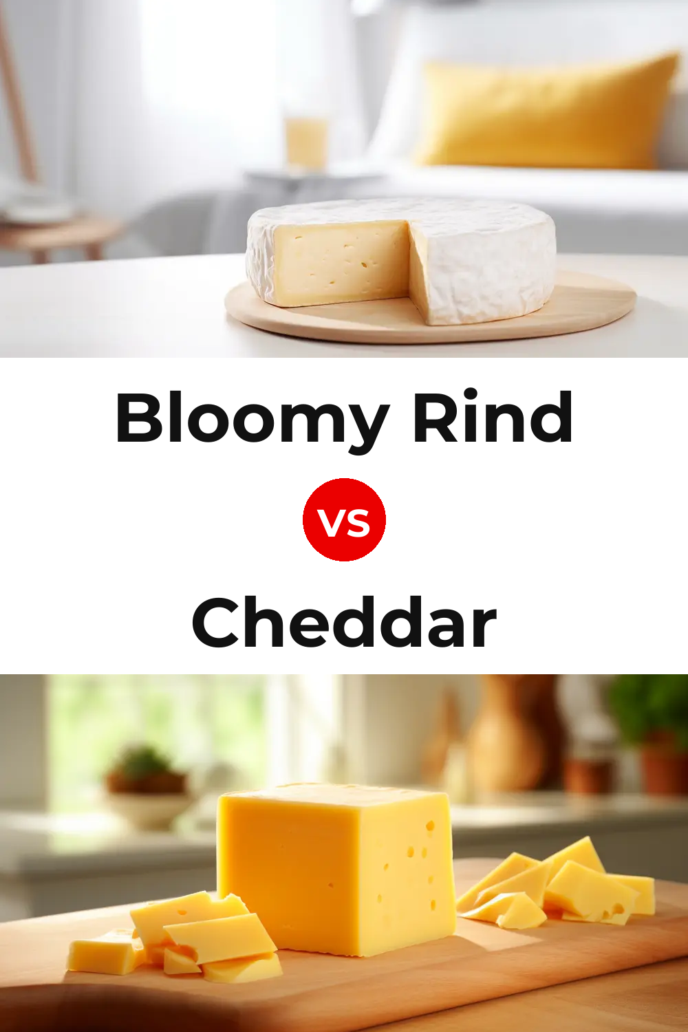 Bloomy Rind Cheese vs Cheddar Cheese Pinterest comparison