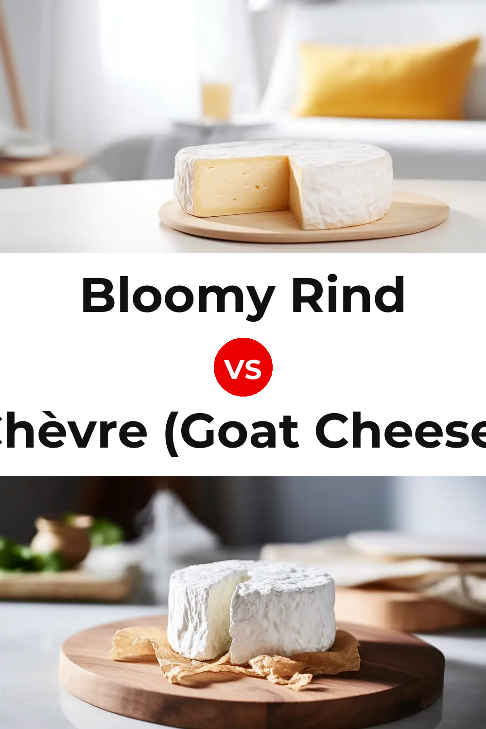 Bloomy Rind Cheese vs Chèvre (Goat Cheese) Pinterest comparison