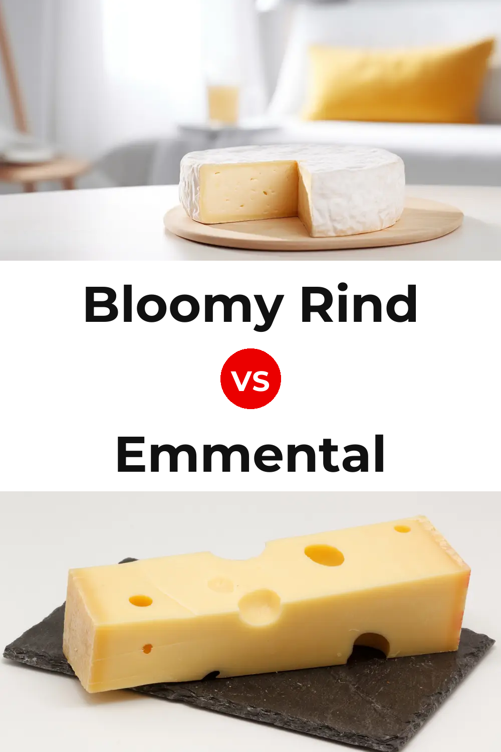 Bloomy Rind Cheese vs Emmental Cheese Pinterest comparison