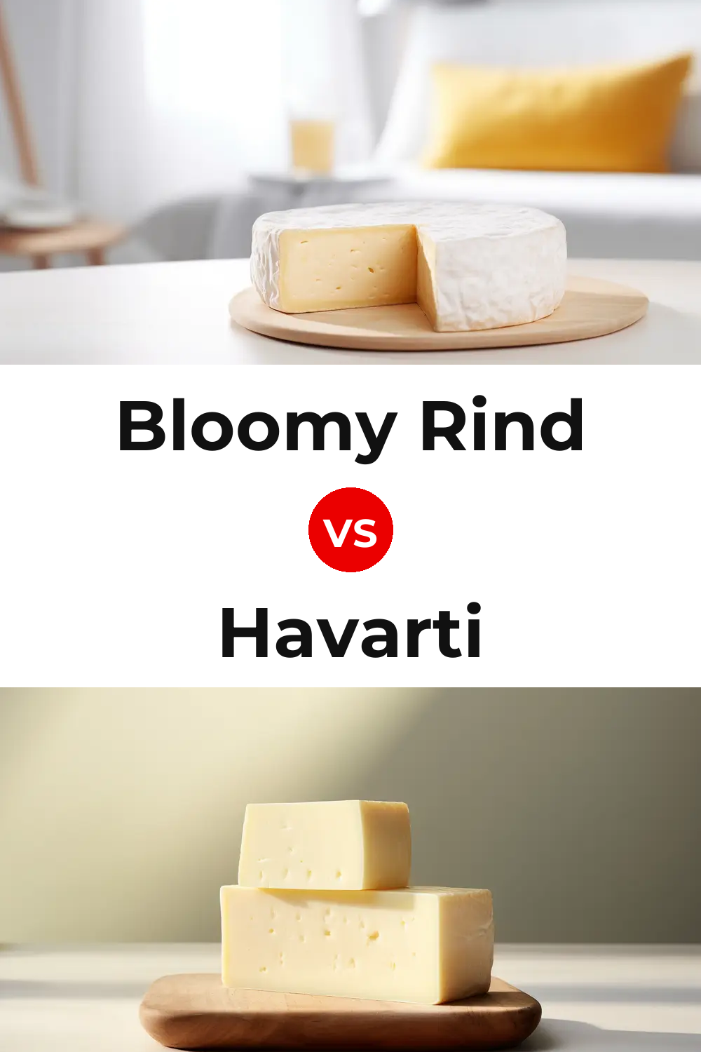 Bloomy Rind Cheese vs Havarti Cheese Pinterest comparison