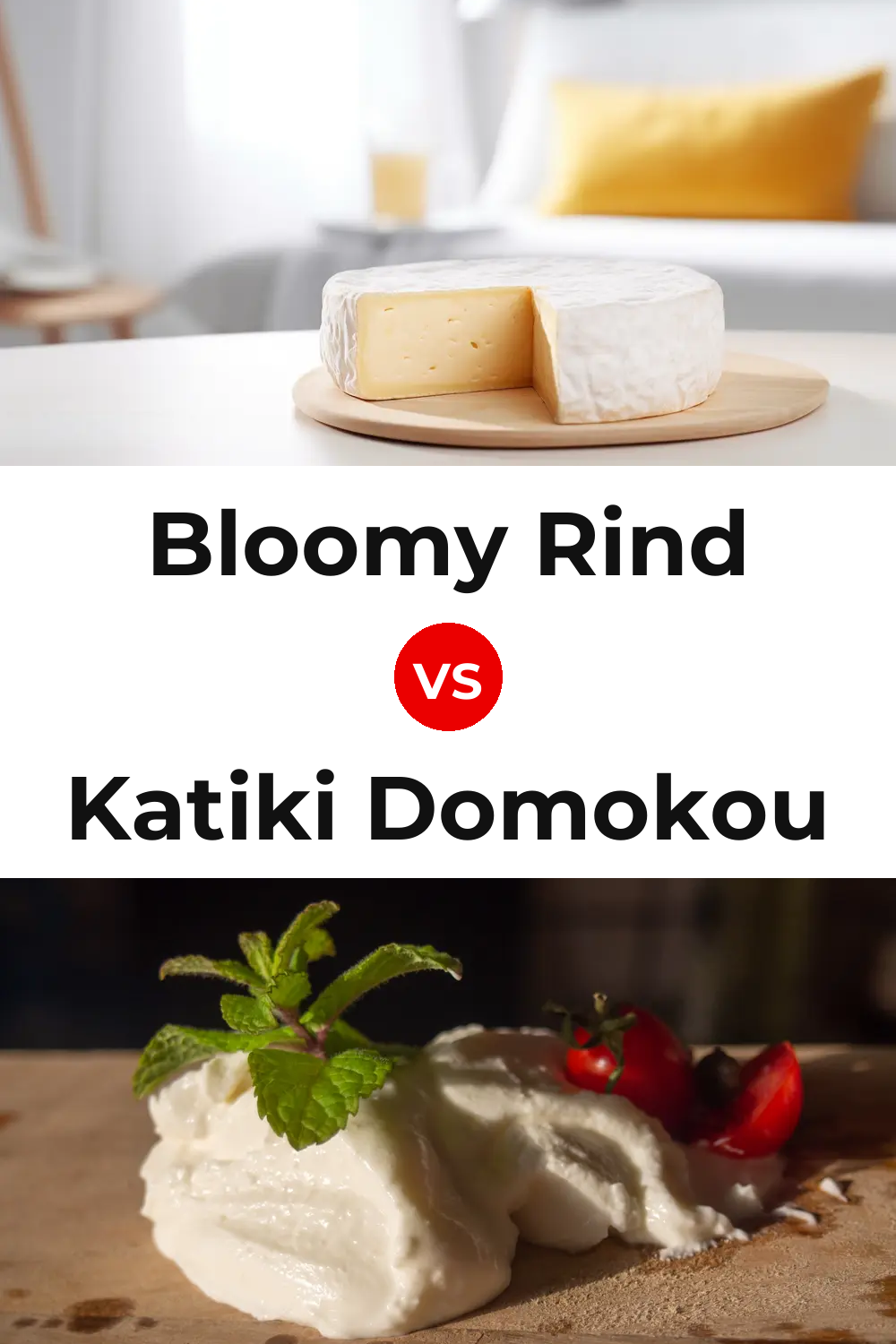 Bloomy Rind Cheese vs Katiki Domokou Cheese Pinterest comparison