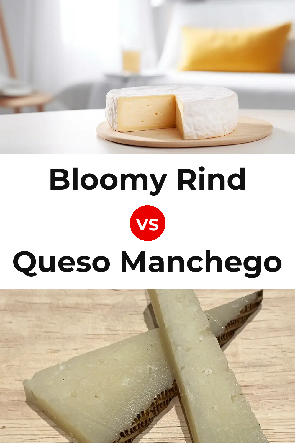 Bloomy Rind Cheese vs Queso Manchego Pinterest comparison