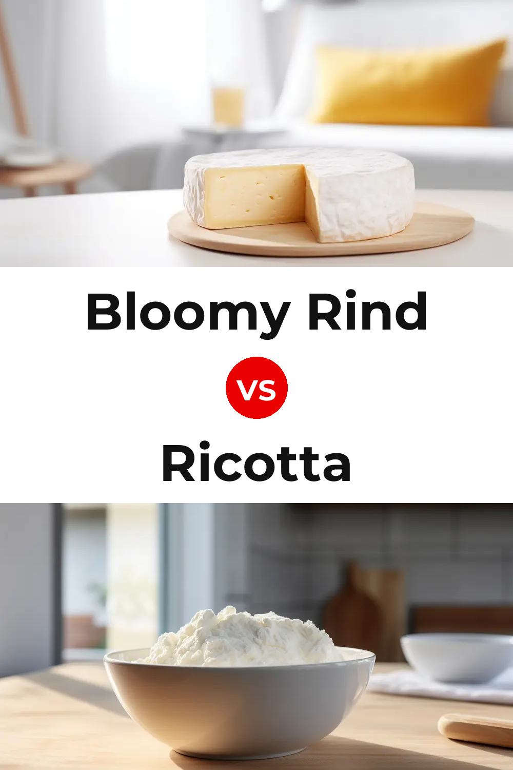 Bloomy Rind Cheese vs Ricotta Cheese Pinterest comparison