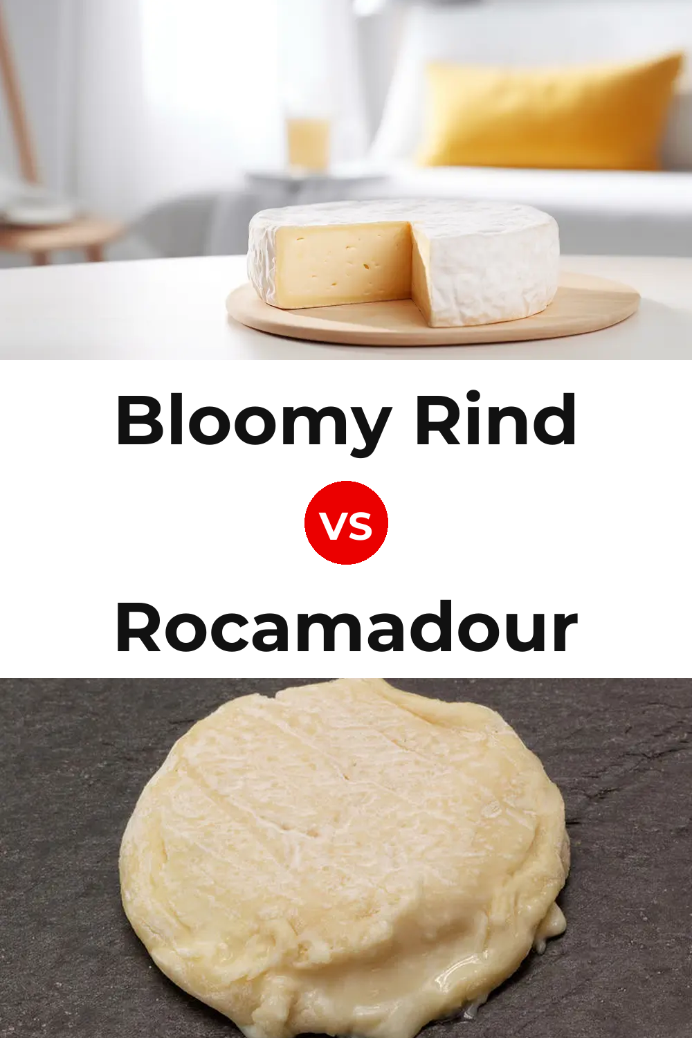 Bloomy Rind Cheese vs Rocamadour Cheese Pinterest comparison