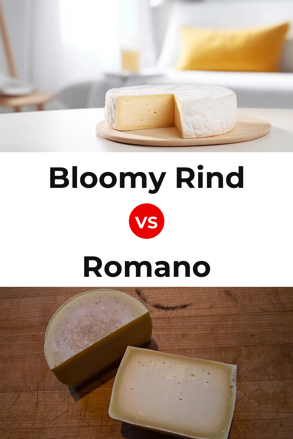Bloomy Rind Cheese vs Romano Cheese Pinterest comparison