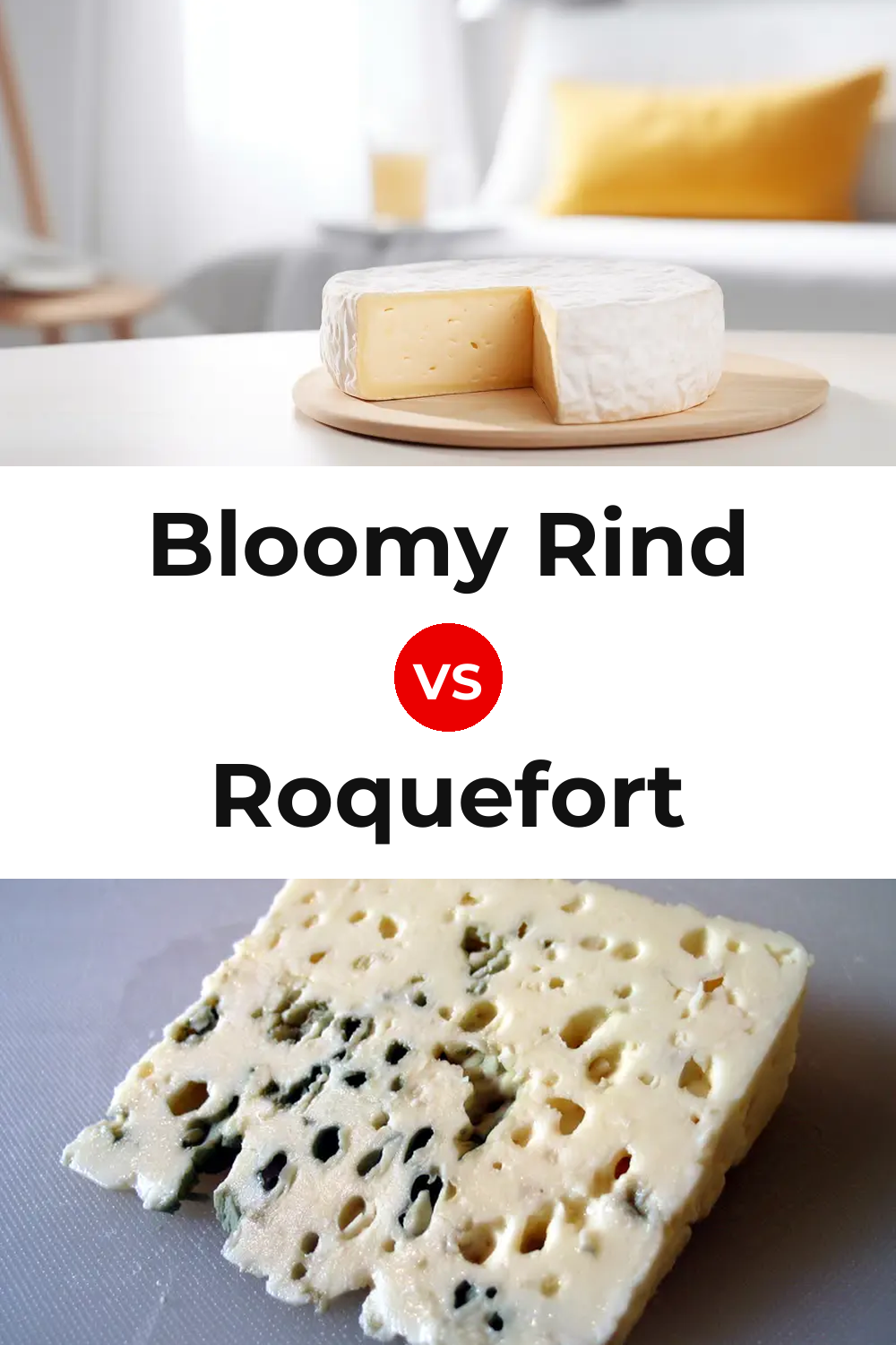 Bloomy Rind Cheese vs Roquefort Cheese Pinterest comparison
