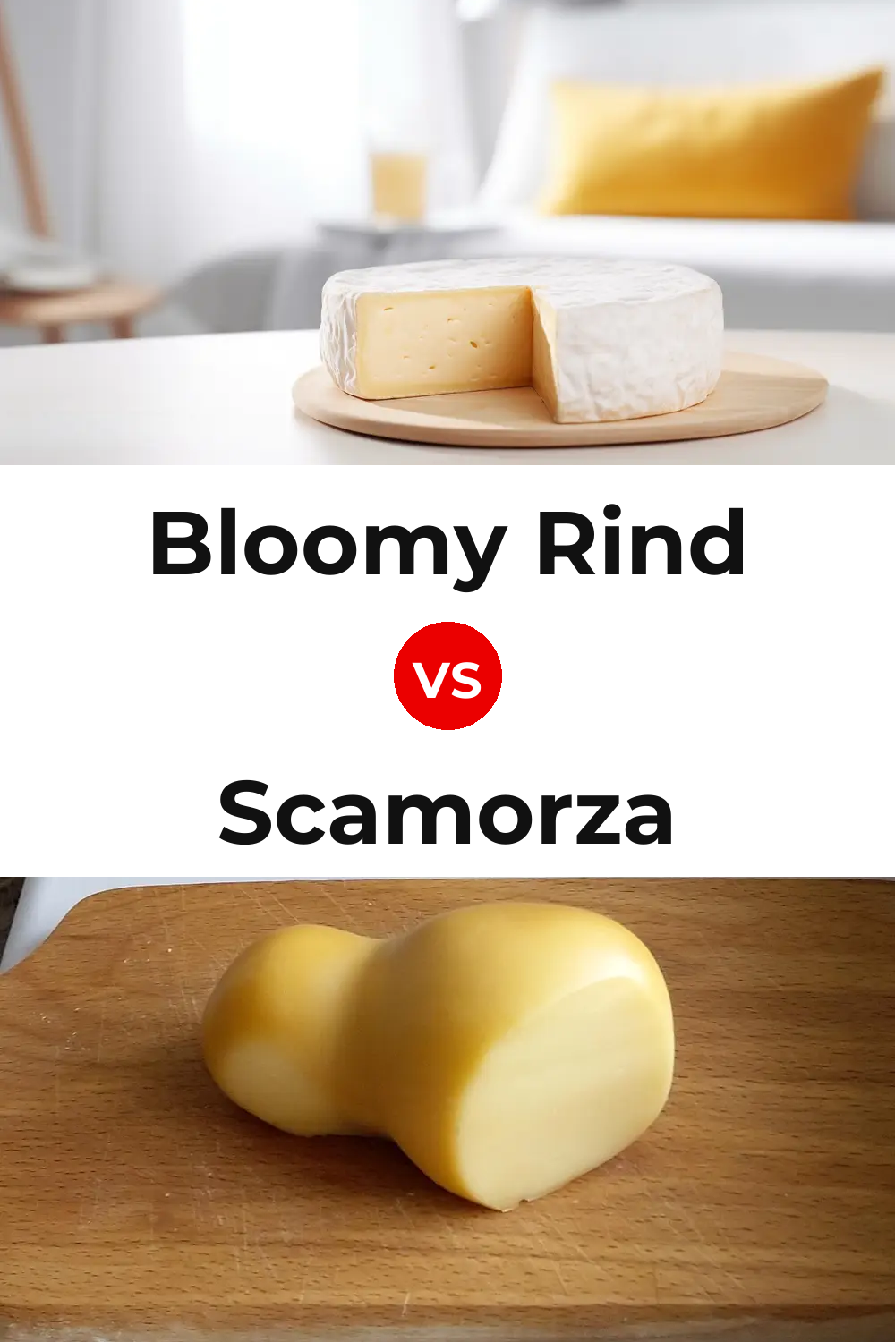 Bloomy Rind Cheese vs Scamorza Cheese Pinterest comparison