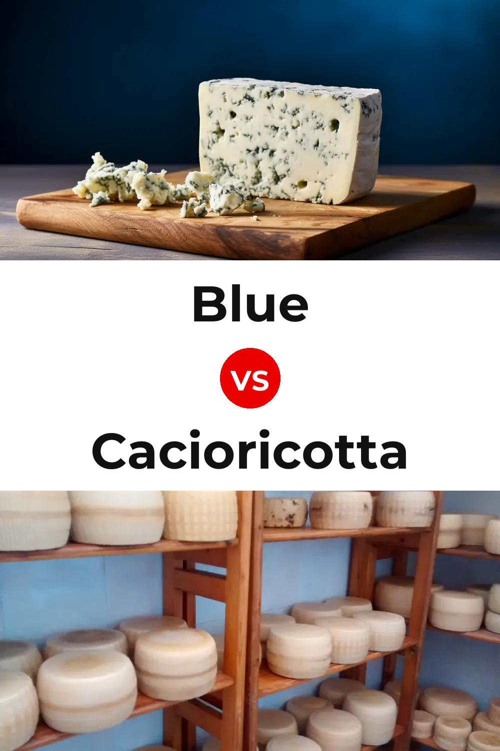 Blue Cheese vs Cacioricotta Cheese Pinterest comparison