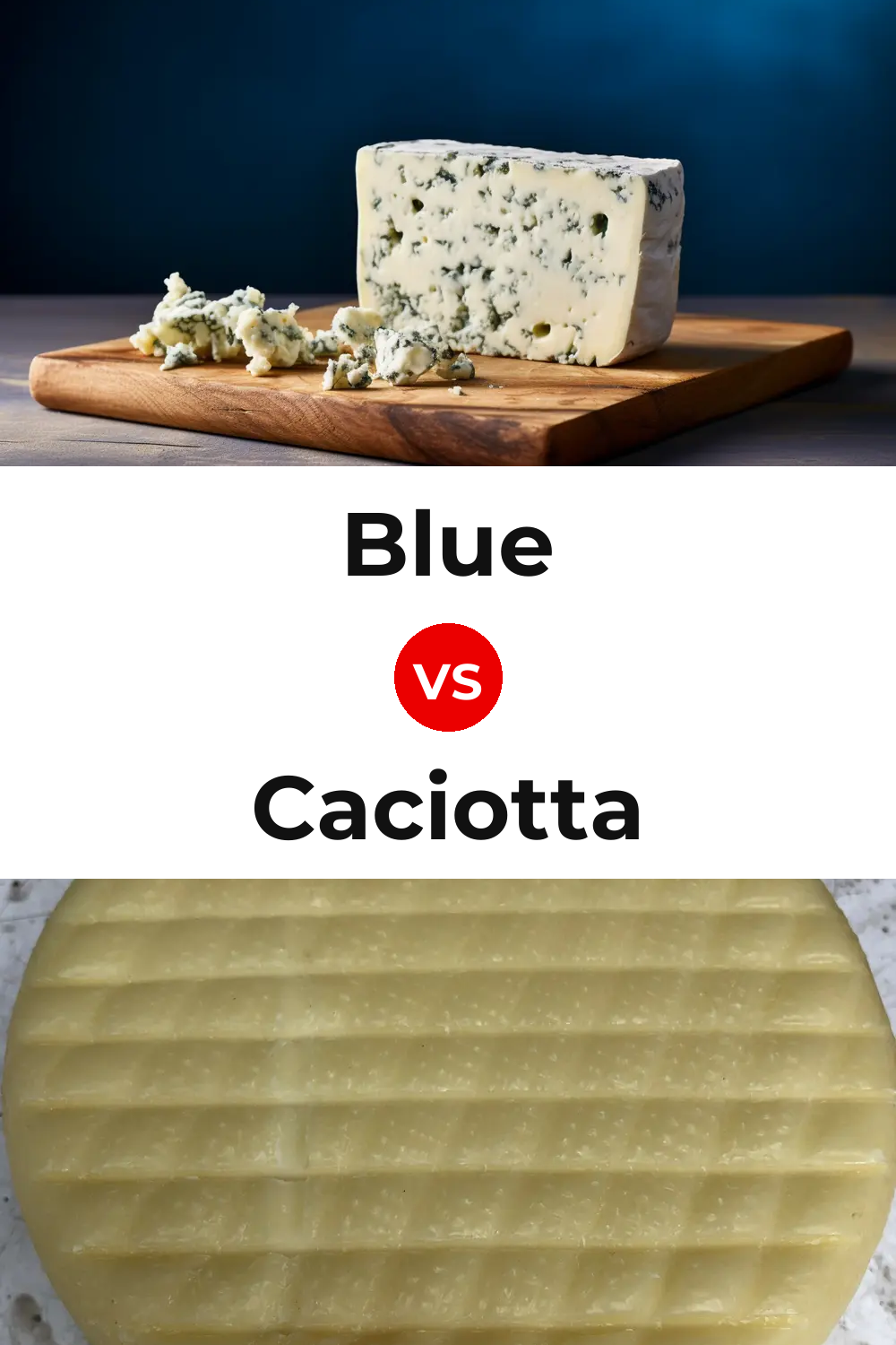 Blue Cheese vs Caciotta Cheese Pinterest comparison