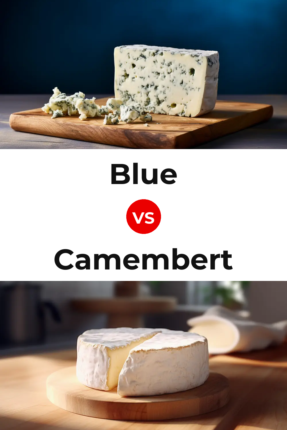 Blue Cheese vs Camembert Cheese Pinterest comparison