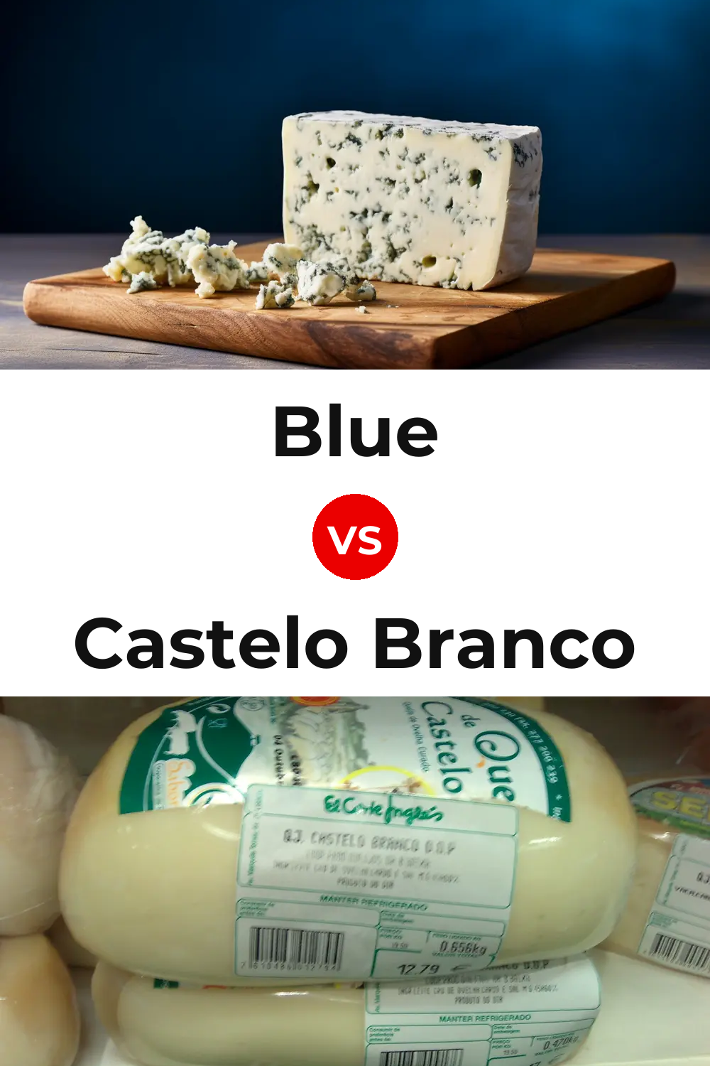 Blue Cheese vs Castelo Branco Cheese Pinterest comparison