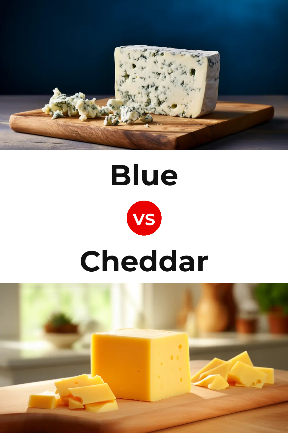 Blue Cheese vs Cheddar Cheese Pinterest comparison