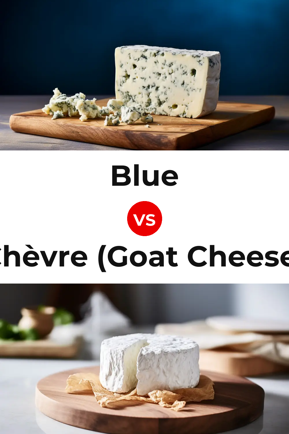 Blue Cheese vs Chèvre (Goat Cheese) Pinterest comparison