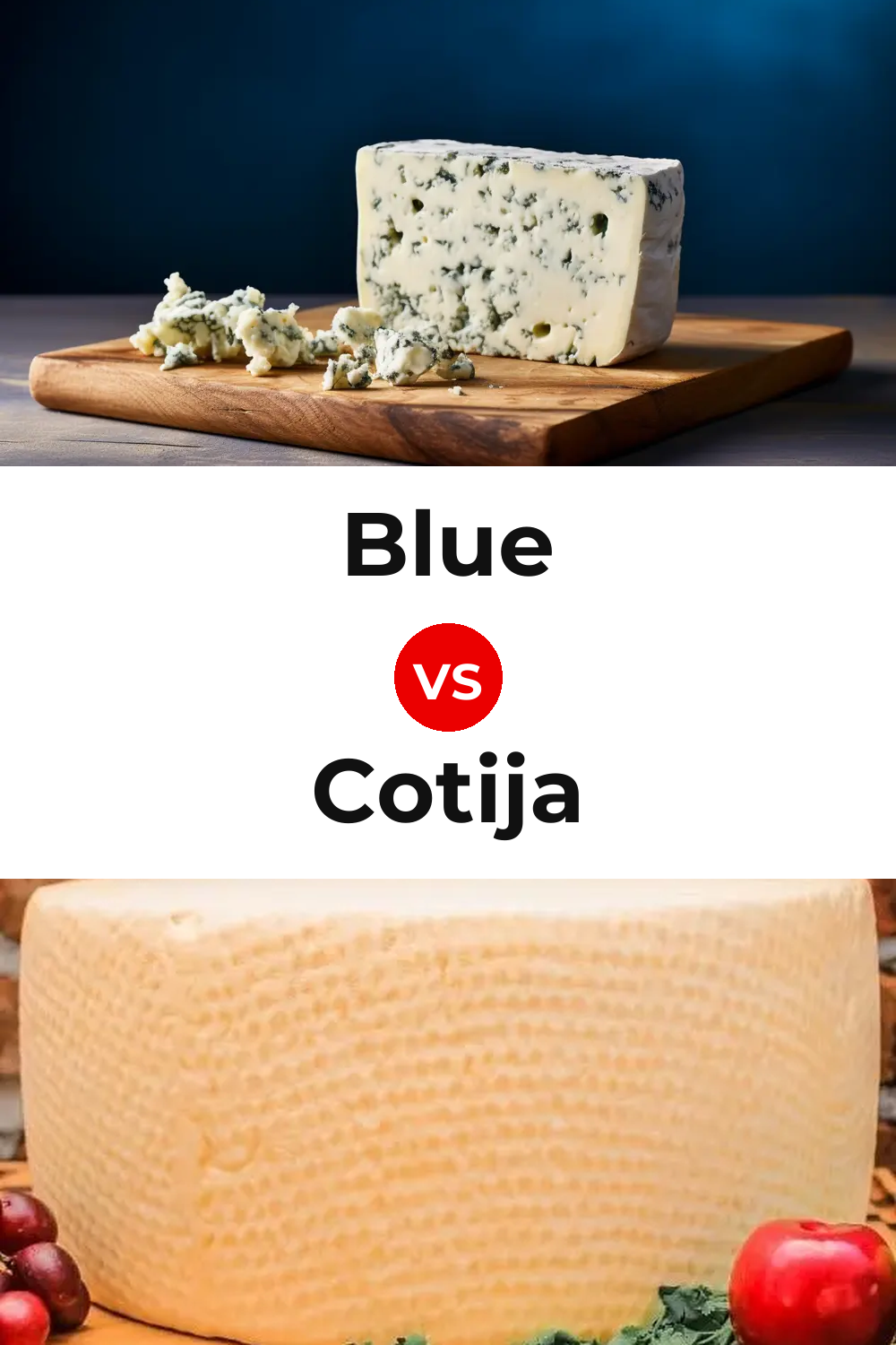 Blue Cheese vs Cotija Cheese Pinterest comparison