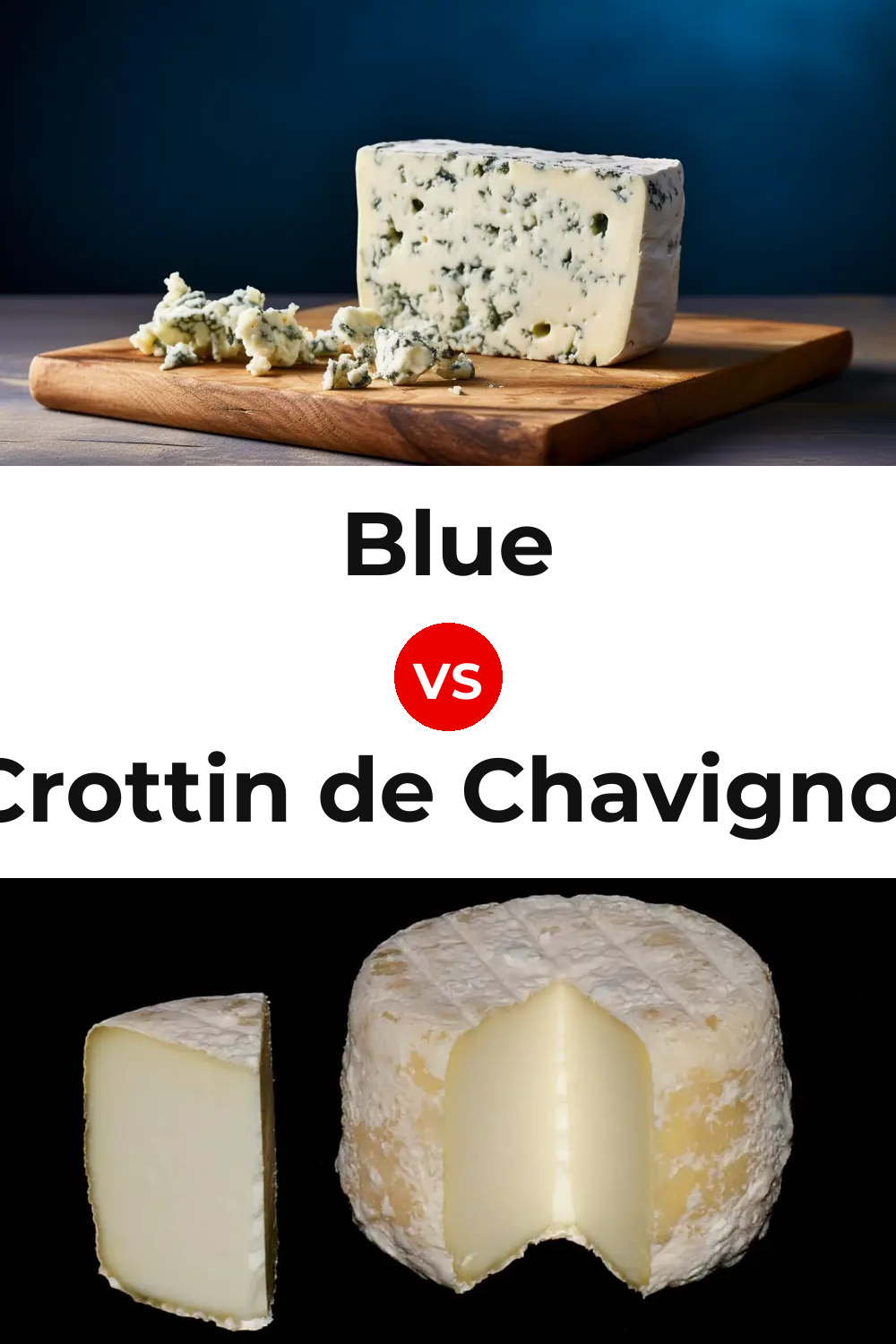 Blue Cheese vs Crottin de Chavignol Cheese Pinterest comparison