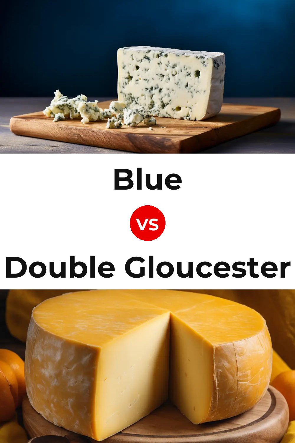 Blue Cheese vs Double Gloucester Cheese Pinterest comparison