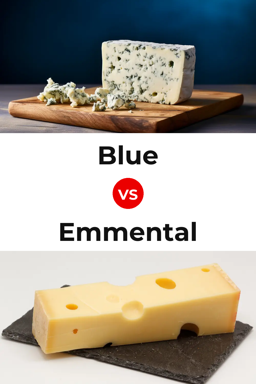 Blue Cheese vs Emmental Cheese Pinterest comparison