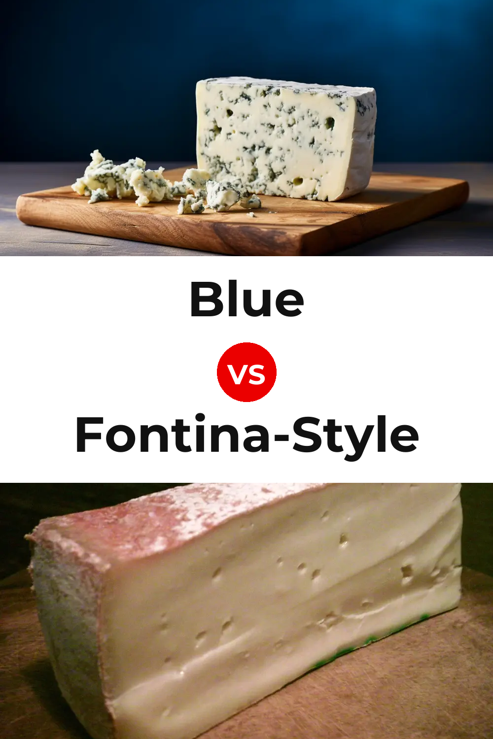 Blue Cheese vs Fontina-Style Cheese Pinterest comparison