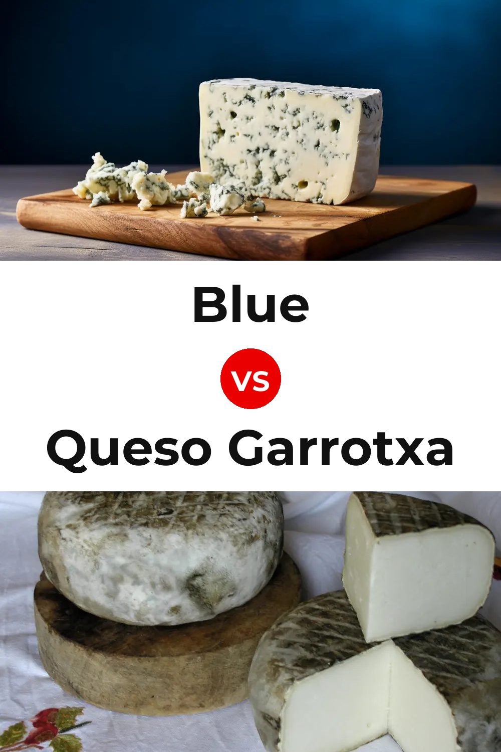 Blue Cheese vs Queso Garrotxa Pinterest comparison