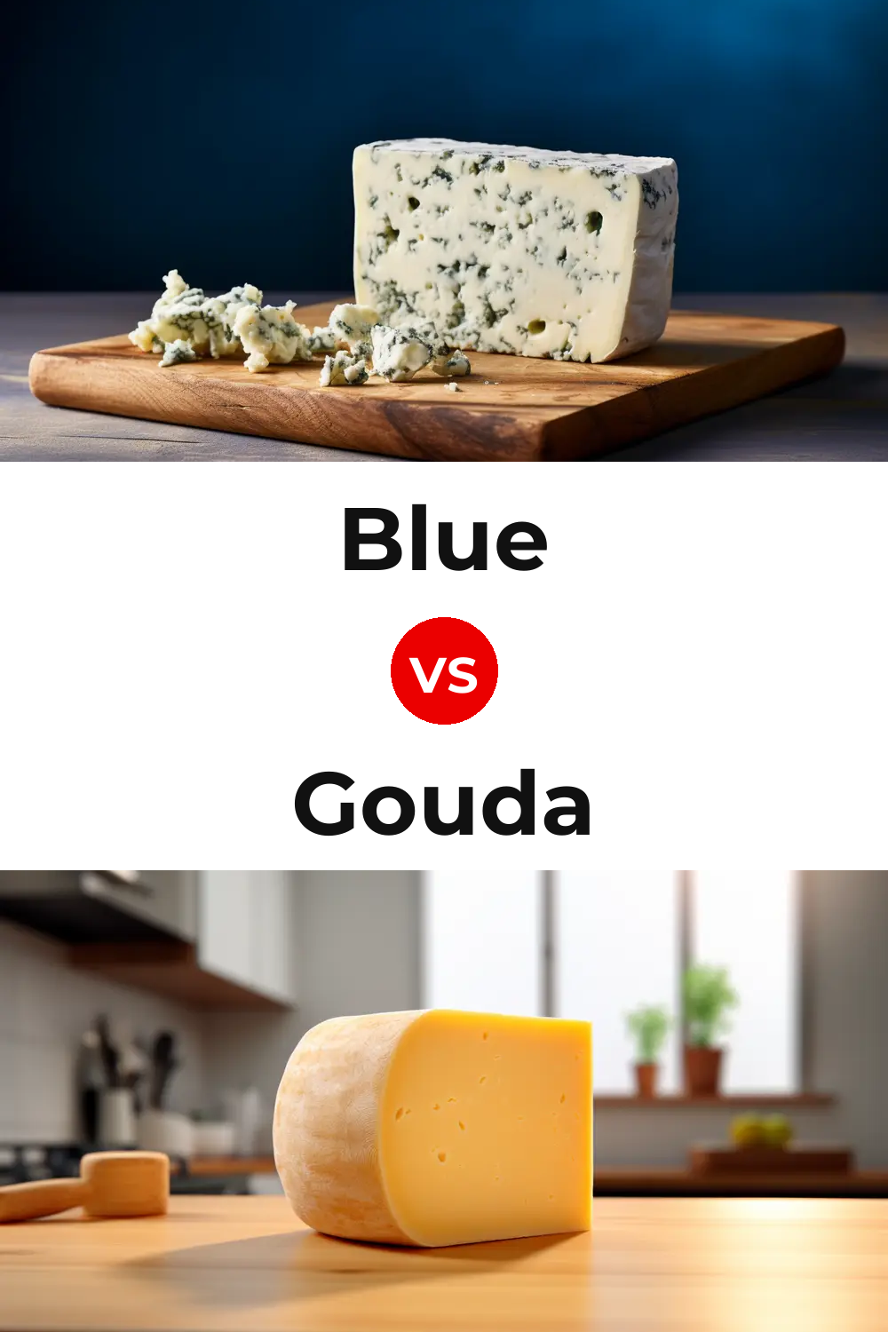 Blue Cheese vs Gouda Cheese Pinterest comparison