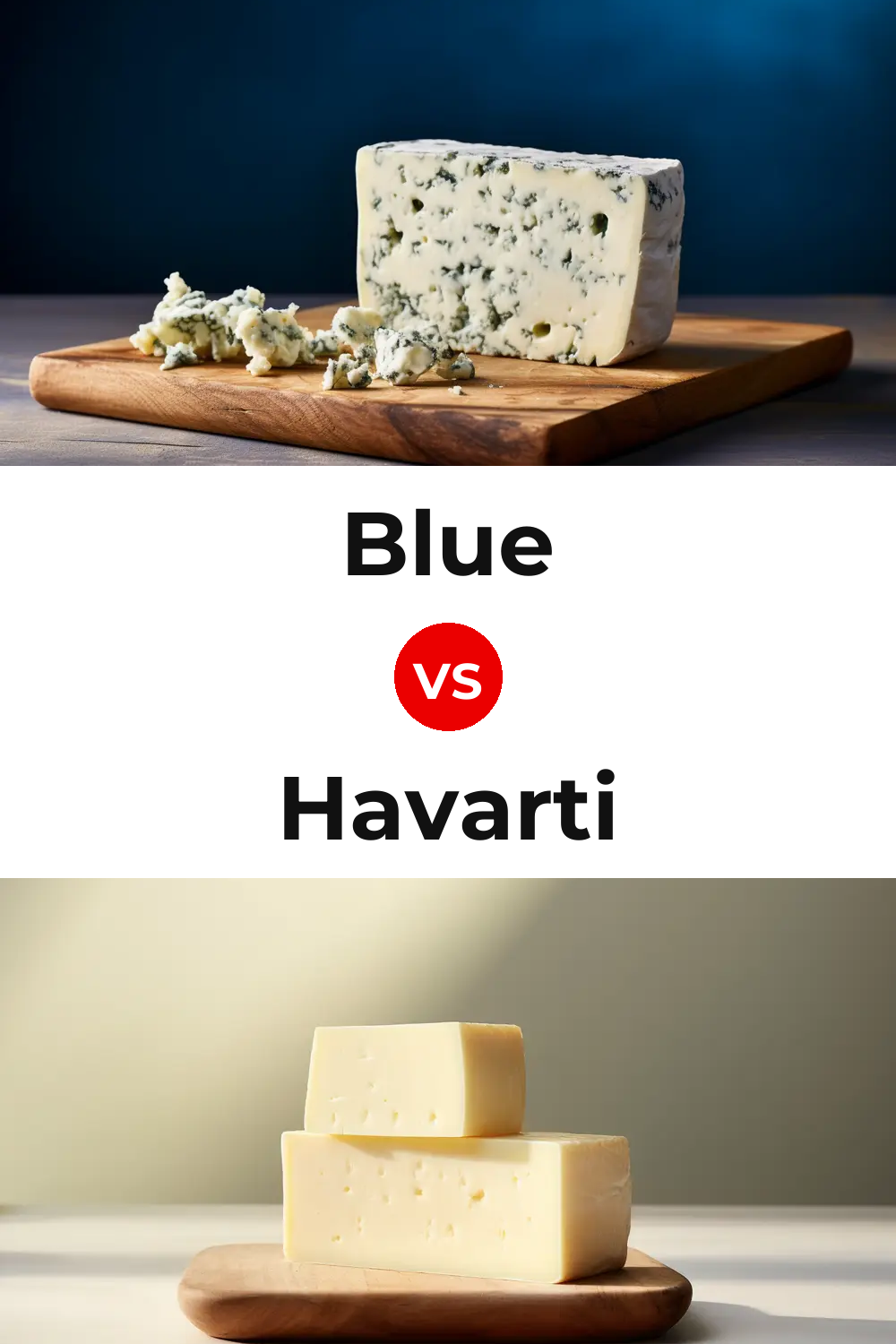 Blue Cheese vs Havarti Cheese Pinterest comparison