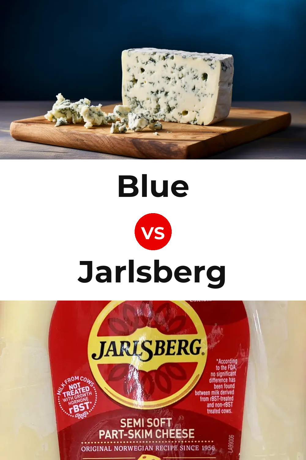 Blue Cheese vs Jarlsberg Cheese Pinterest comparison