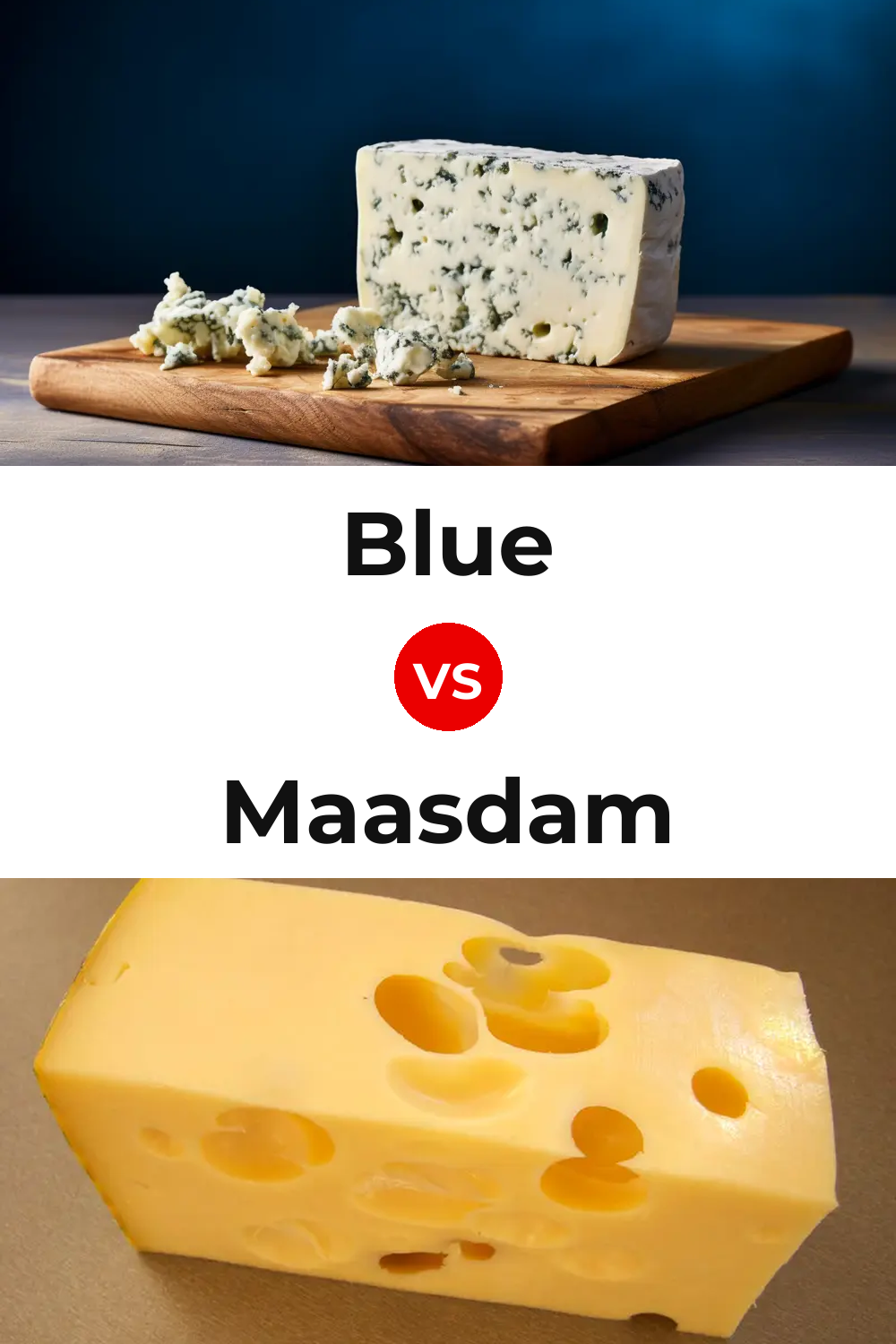 Blue Cheese vs Maasdam Cheese Pinterest comparison