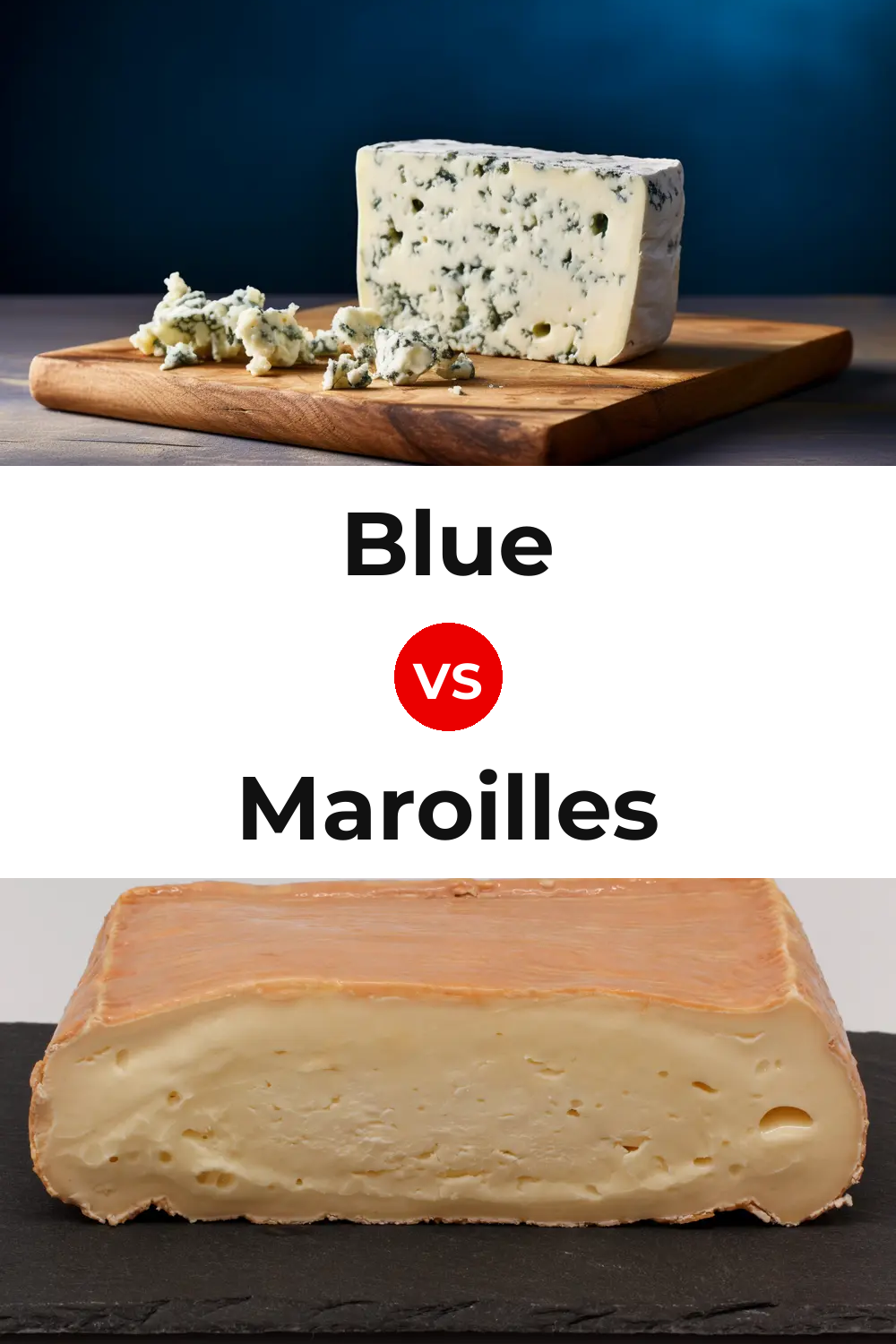Blue Cheese vs Maroilles Cheese Pinterest comparison