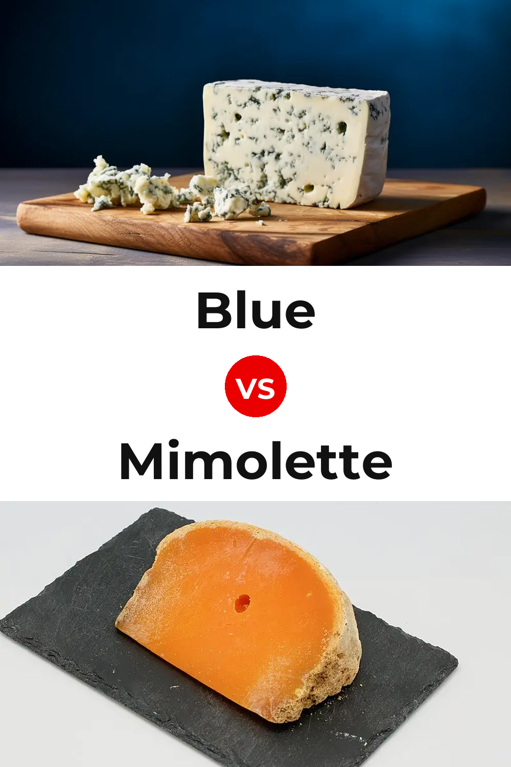 Blue Cheese vs Mimolette Cheese Pinterest comparison