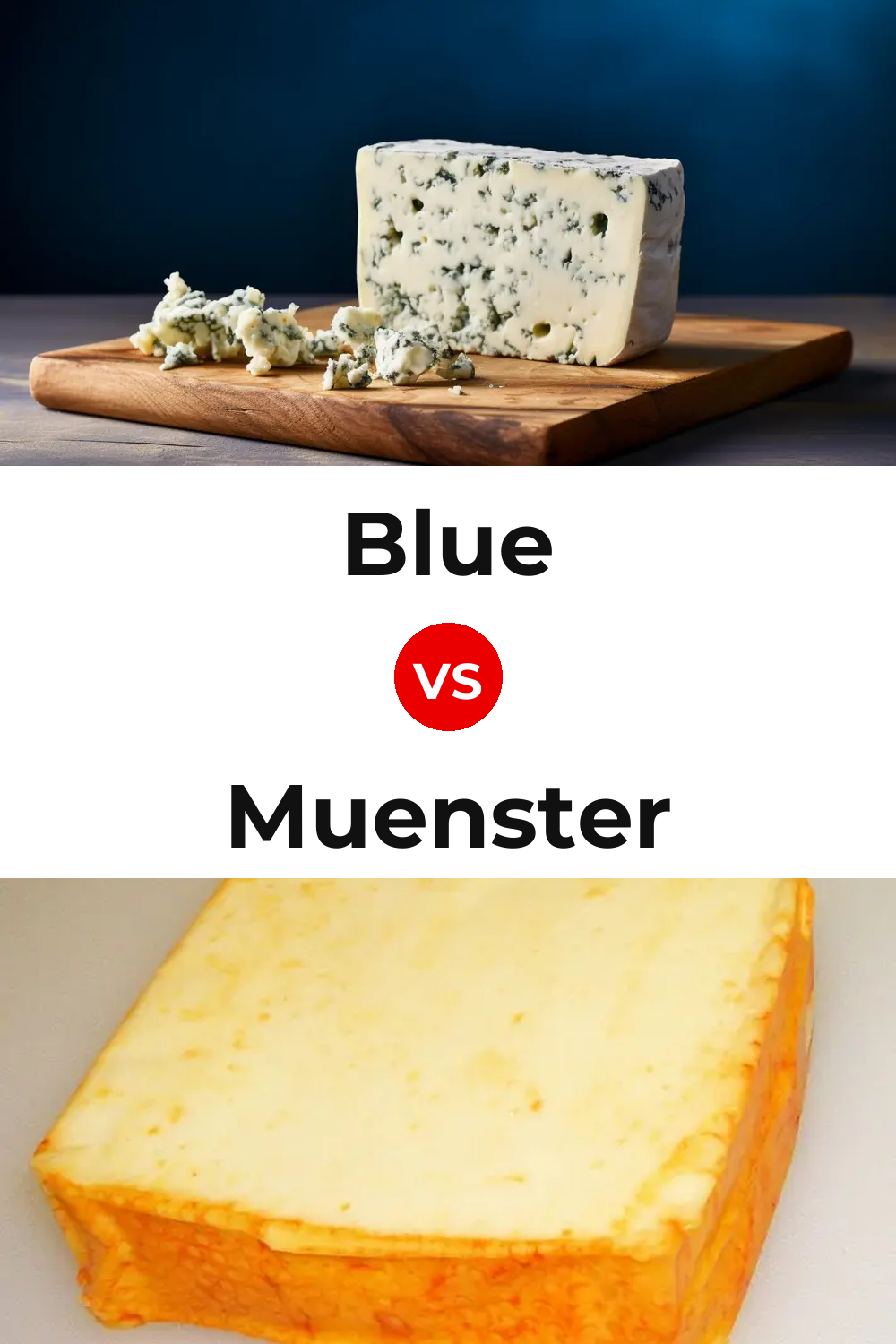 Blue Cheese vs Muenster Cheese Pinterest comparison