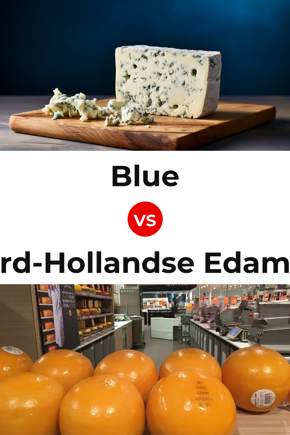 Blue Cheese vs Noord-Hollandse Edammer Cheese Pinterest comparison