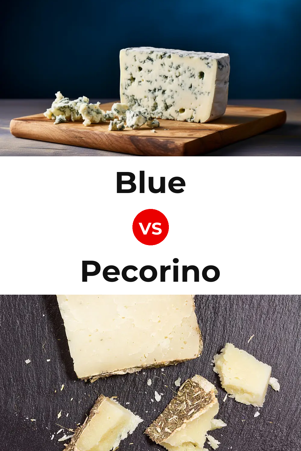 Blue Cheese vs Pecorino Cheese Pinterest comparison
