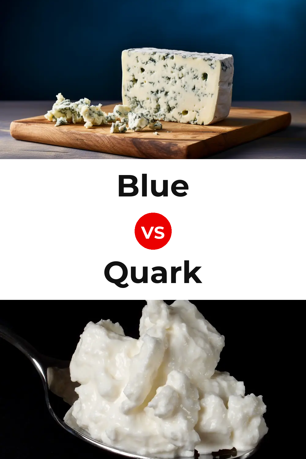 Blue Cheese vs Quark Cheese Pinterest comparison