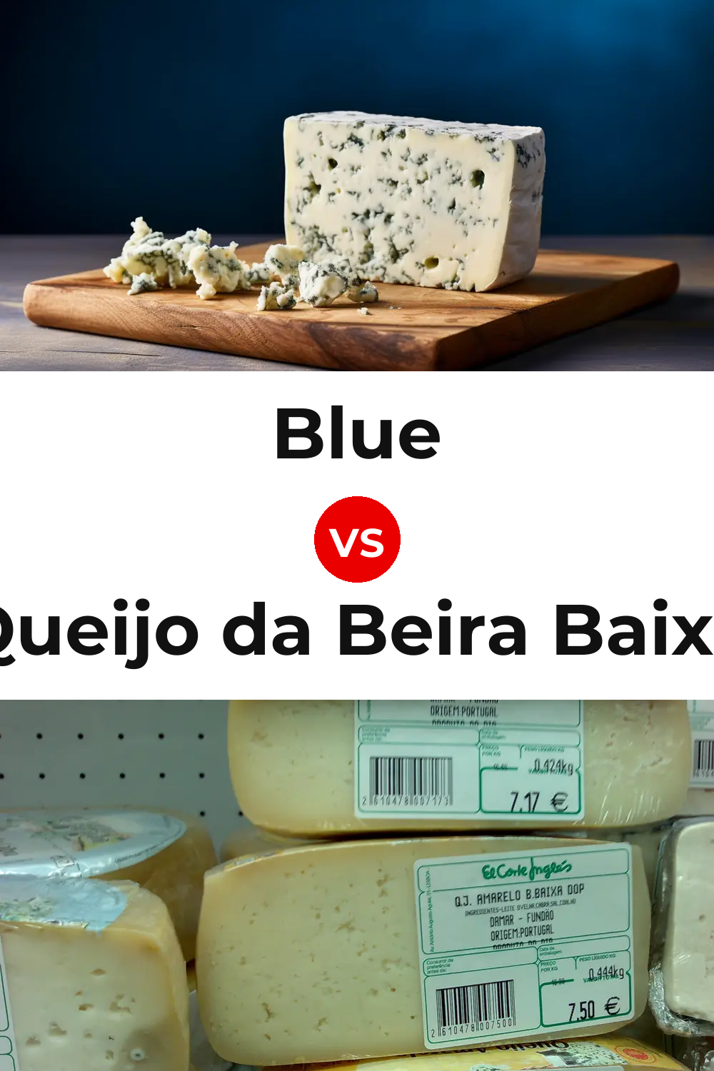 Blue Cheese vs Queijo da Beira Baixa Pinterest comparison