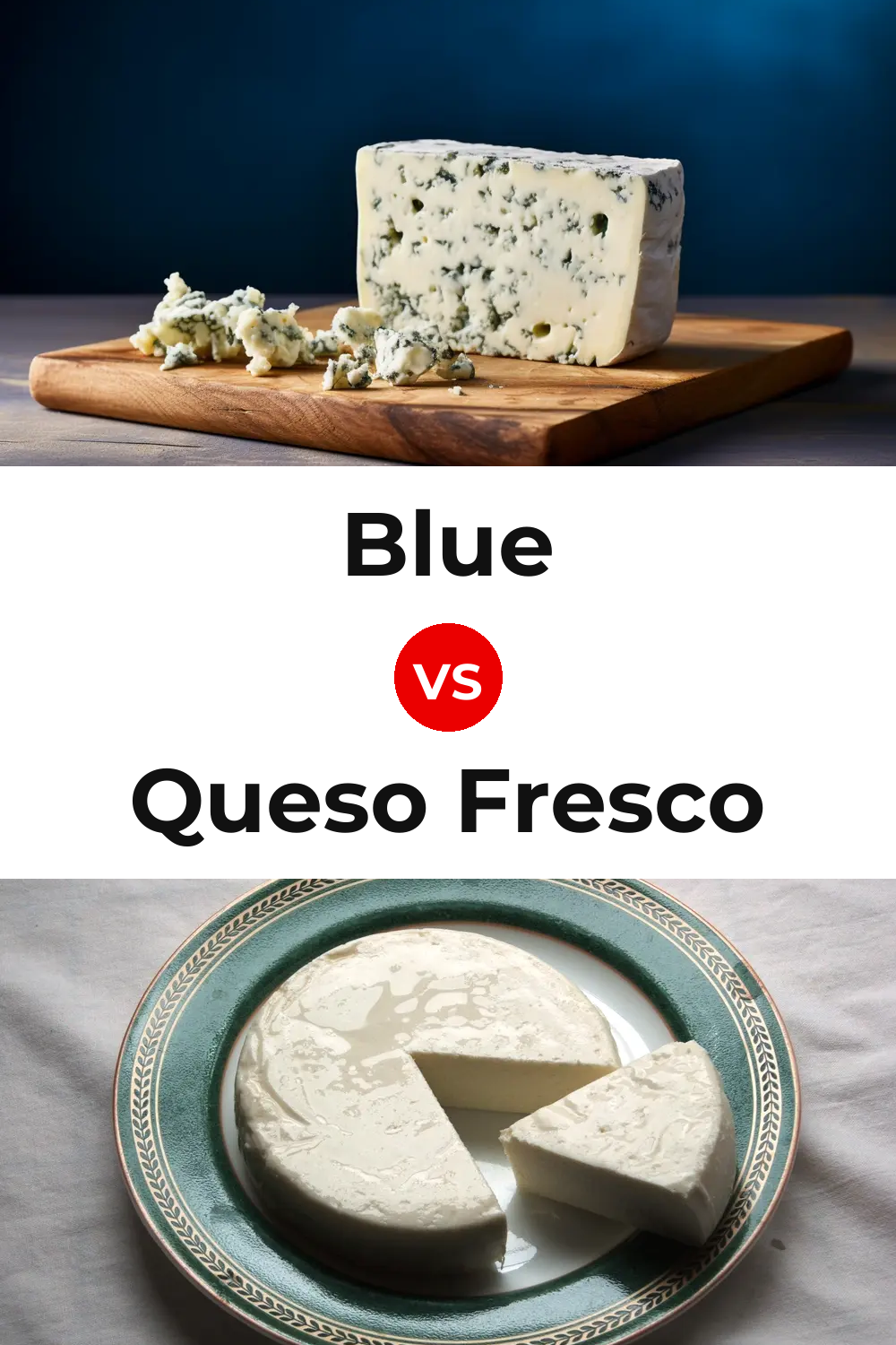 Blue Cheese vs Queso Fresco Pinterest comparison