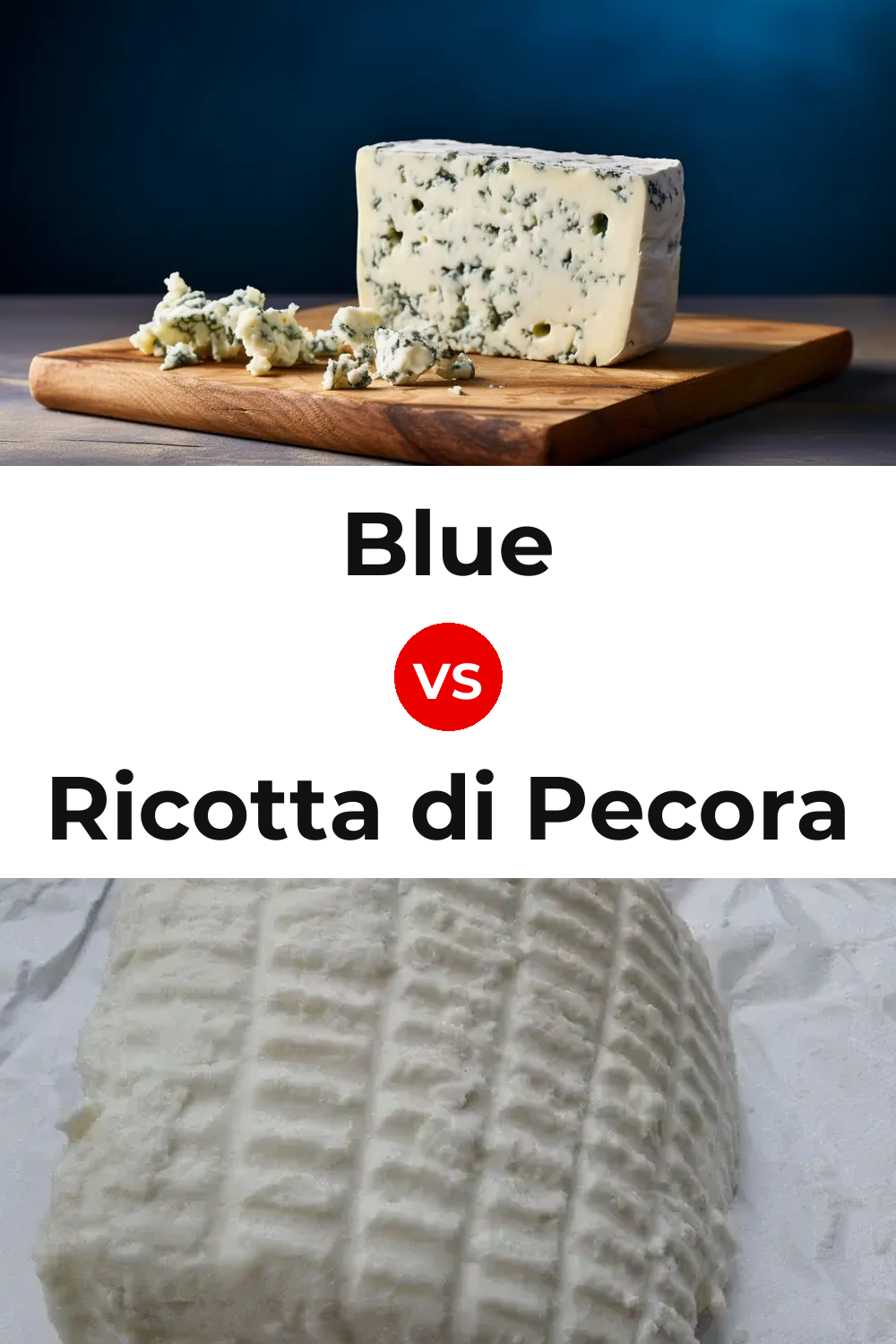 Blue Cheese vs Ricotta di Pecora Cheese Pinterest comparison