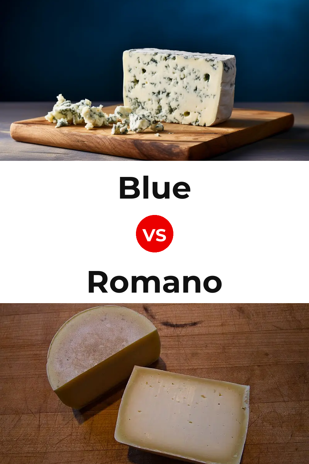 Blue Cheese vs Romano Cheese Pinterest comparison