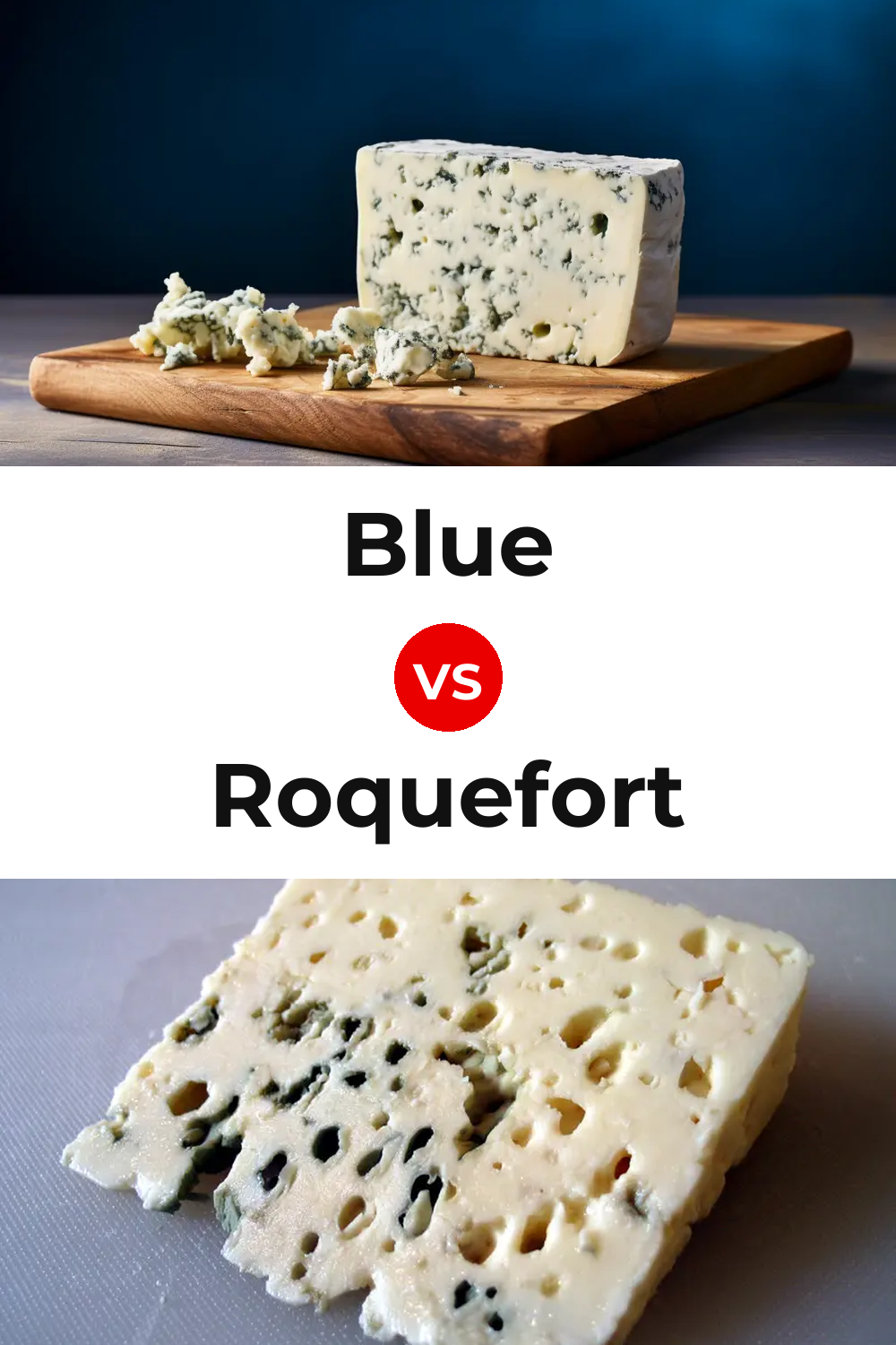Blue Cheese vs Roquefort Cheese Pinterest comparison