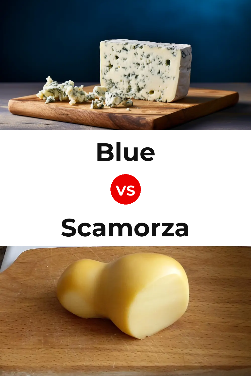 Blue Cheese vs Scamorza Cheese Pinterest comparison