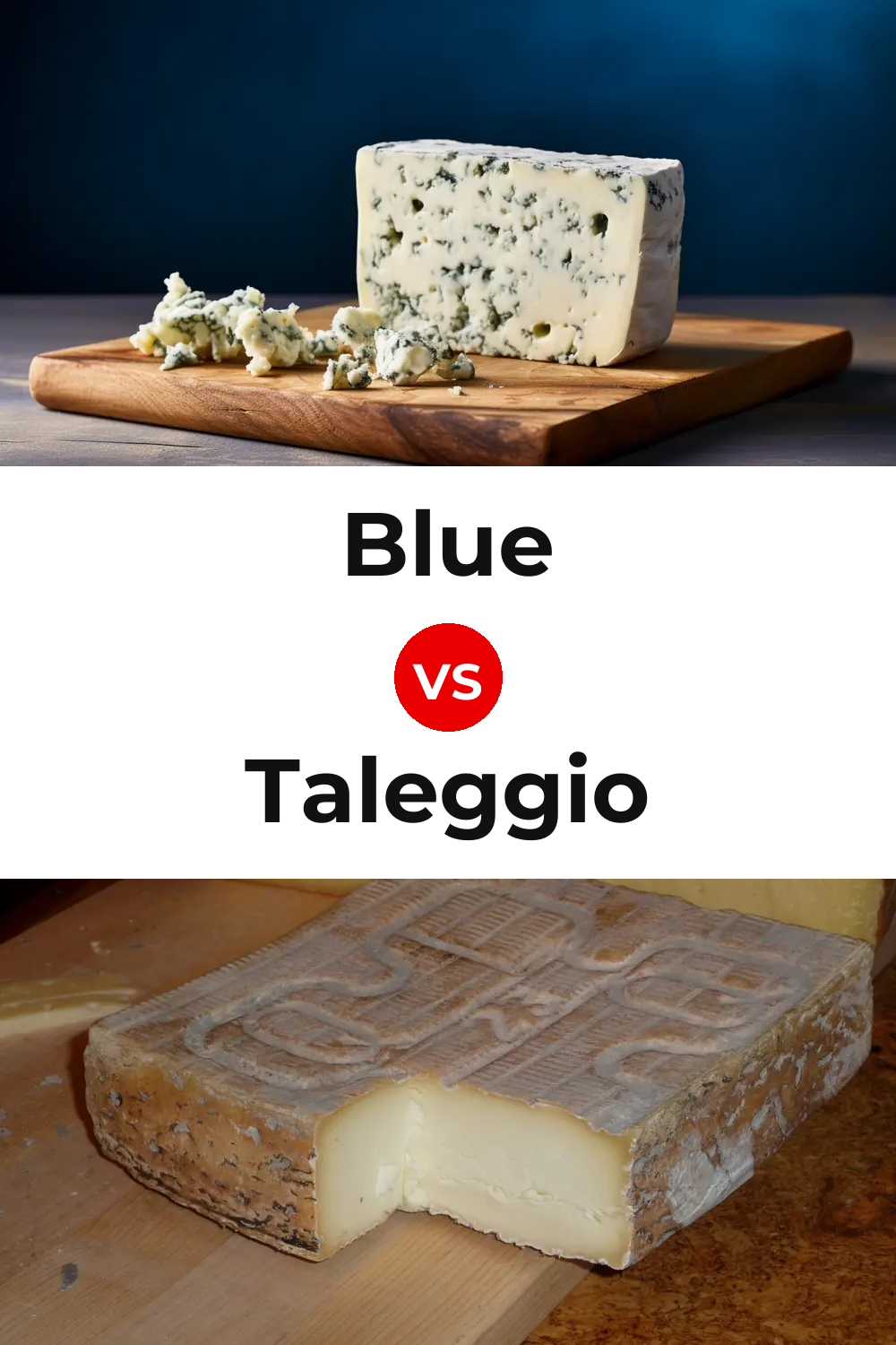 Blue Cheese vs Taleggio Cheese Pinterest comparison