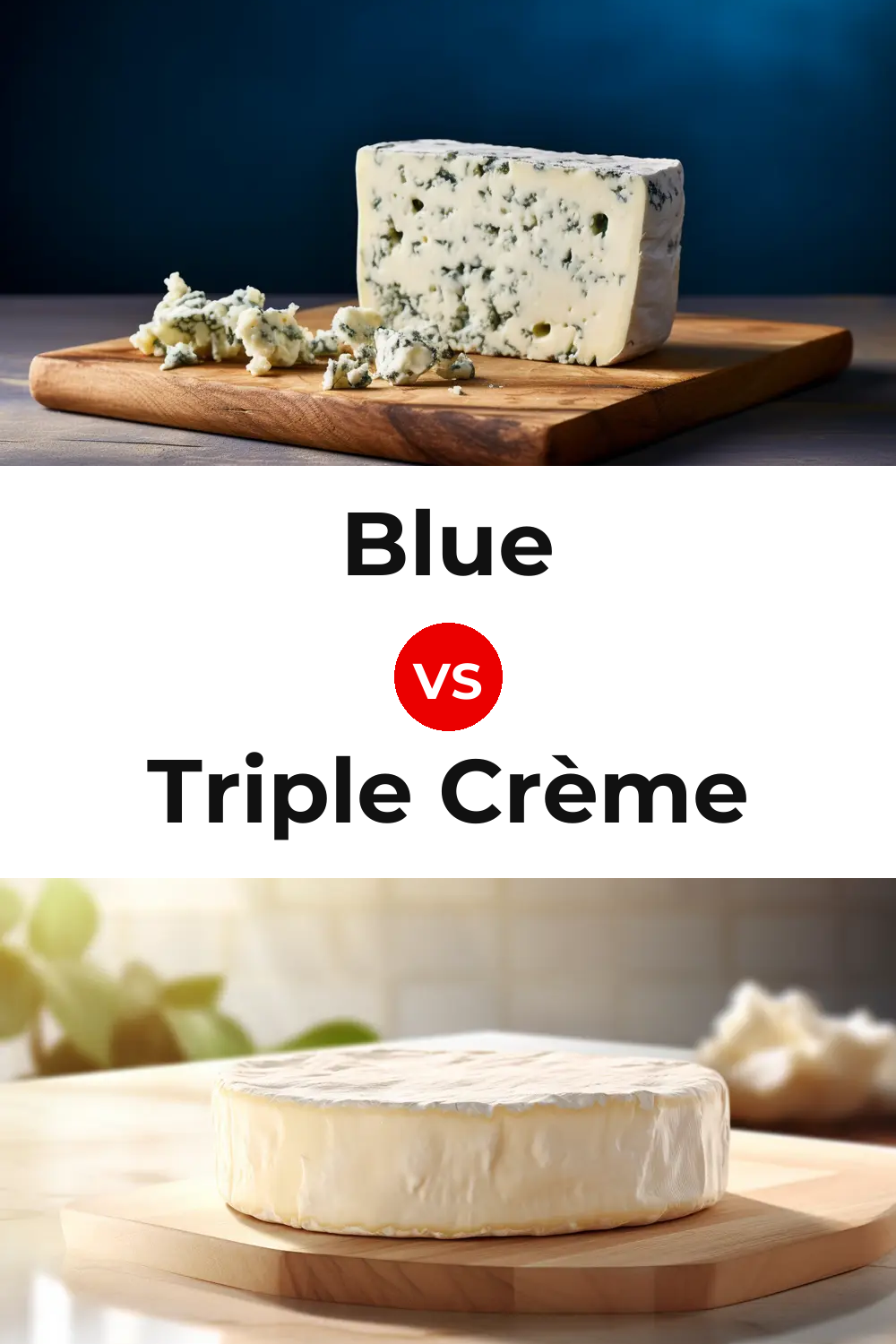 Blue Cheese vs Triple Crème Cheese Pinterest comparison