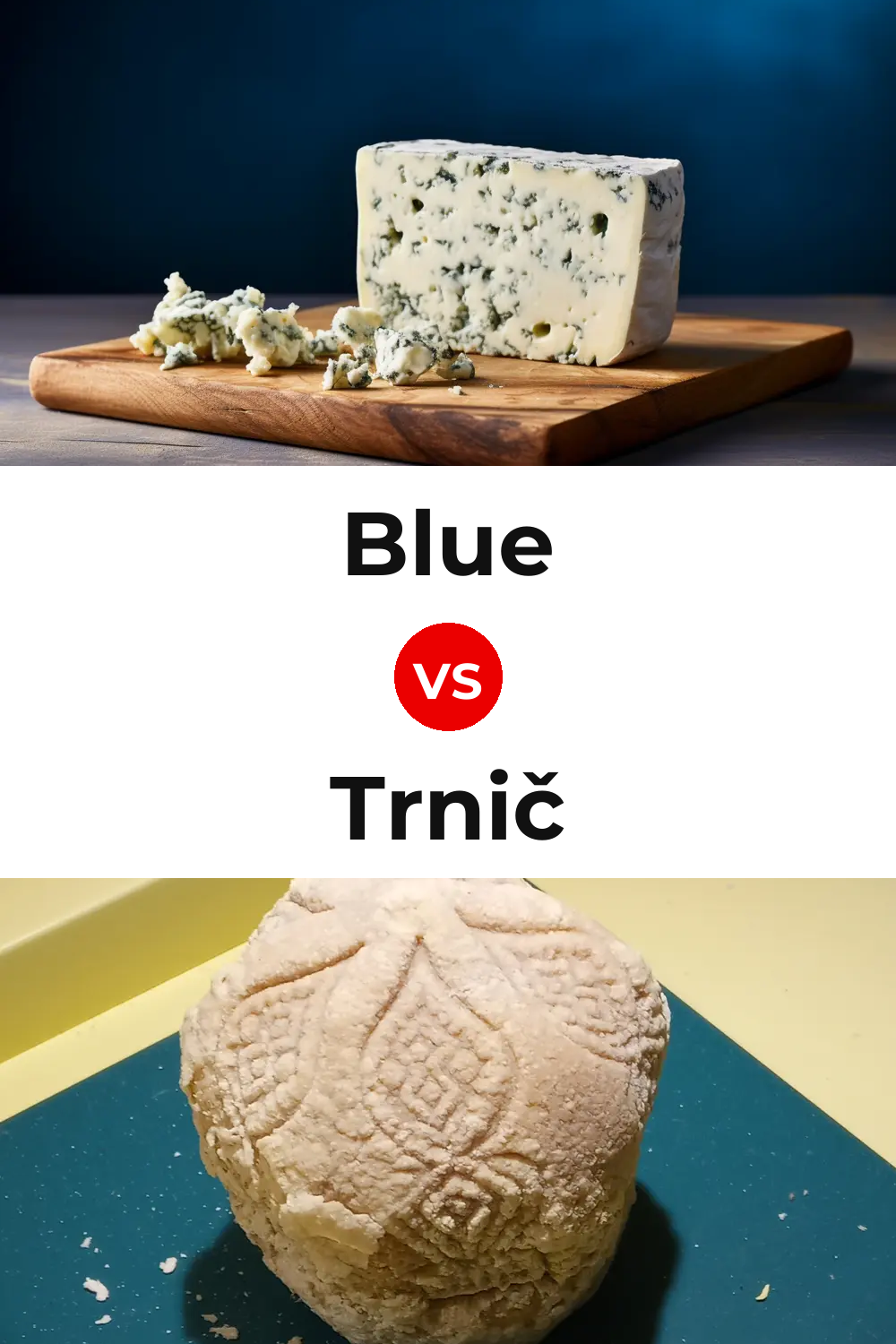 Blue Cheese vs Trnič Cheese Pinterest comparison