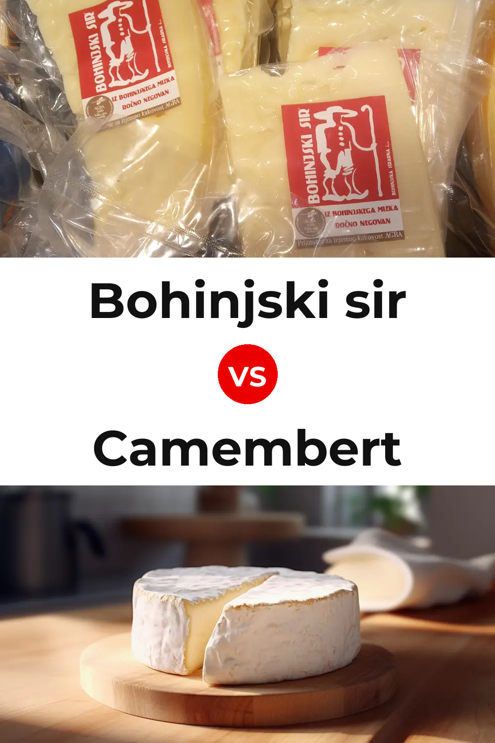 Bohinjski sir Cheese vs Camembert Cheese Pinterest comparison