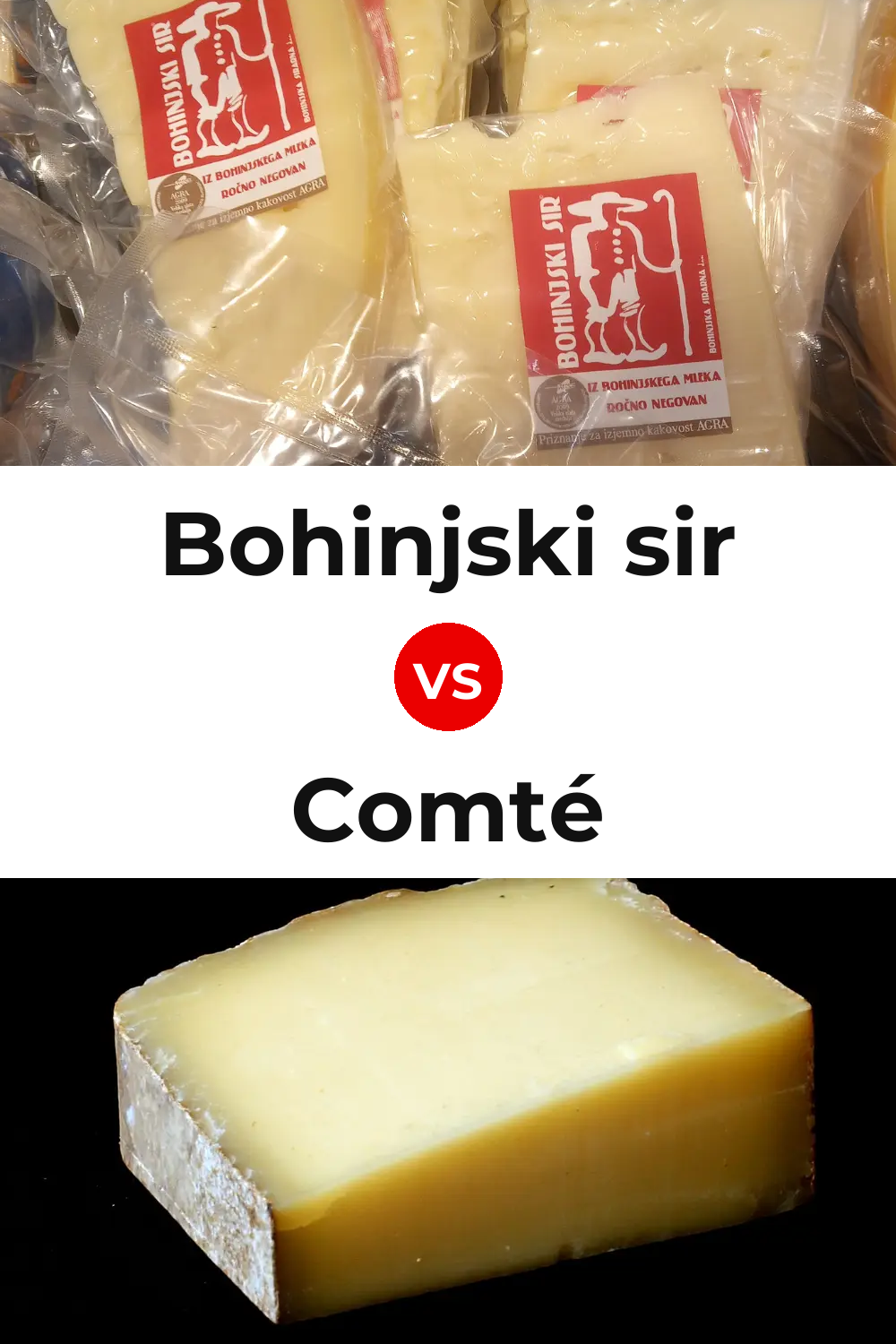 Bohinjski sir Cheese vs Comté Cheese Pinterest comparison