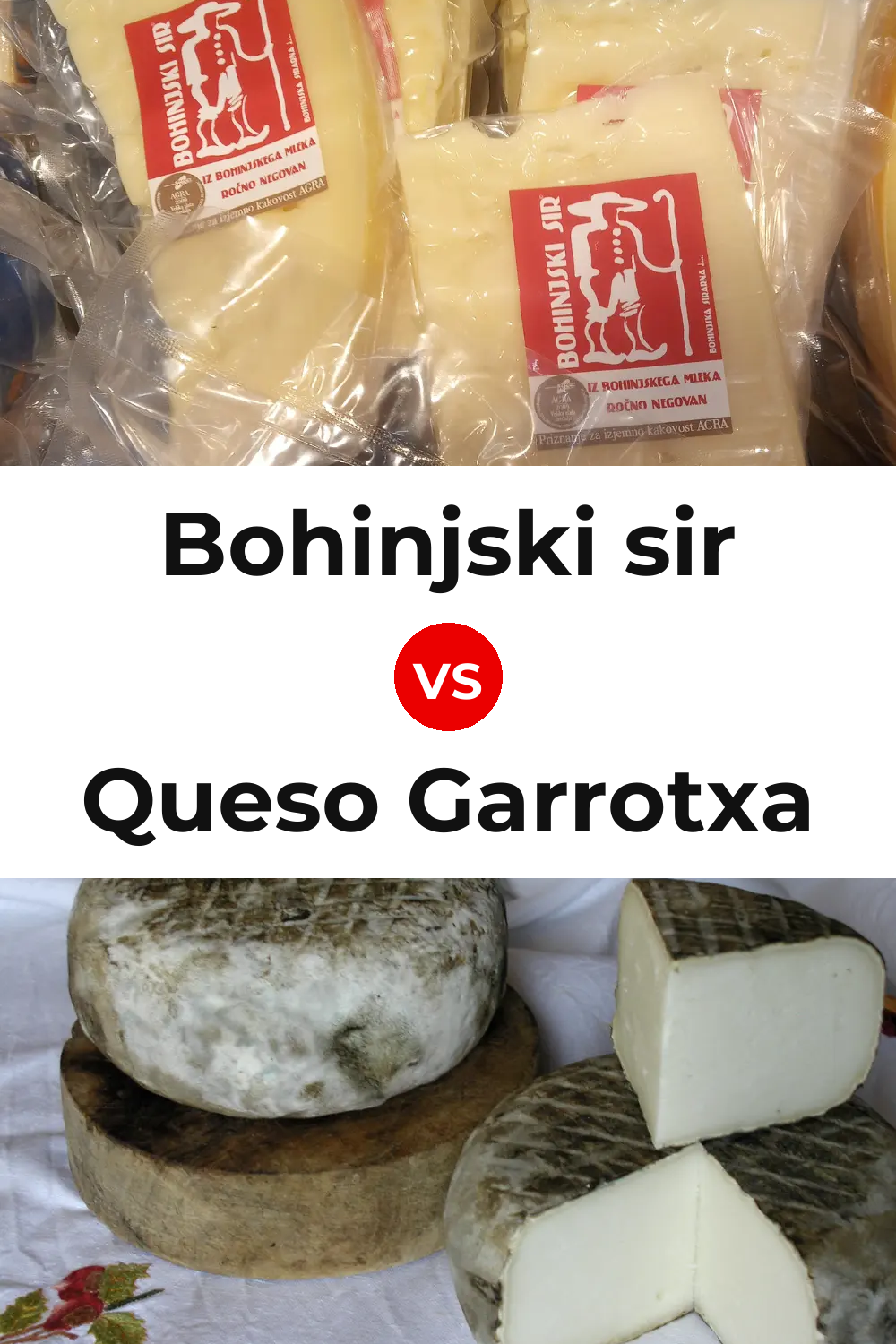 Bohinjski sir Cheese vs Queso Garrotxa Pinterest comparison