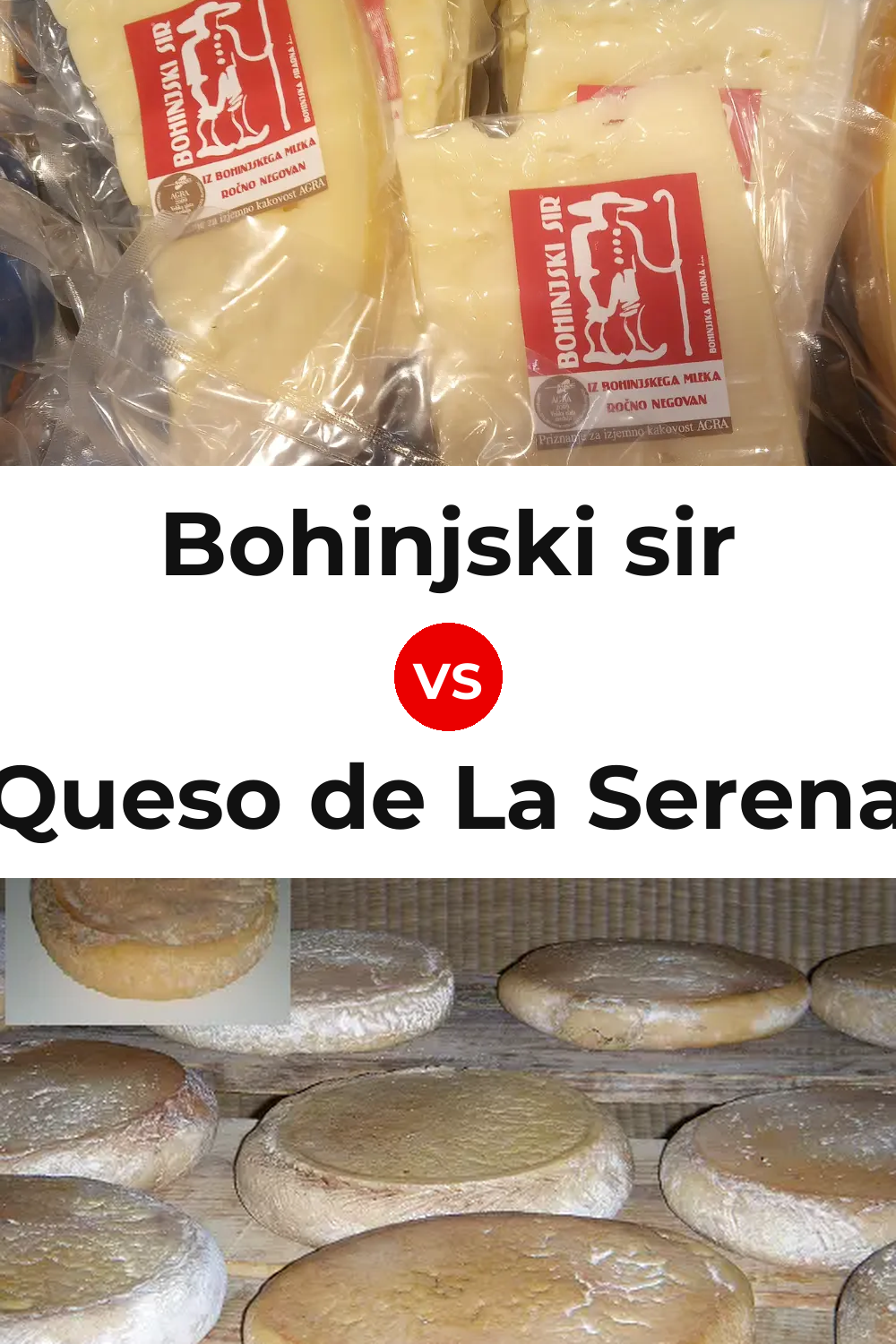 Bohinjski sir Cheese vs Queso de La Serena Pinterest comparison