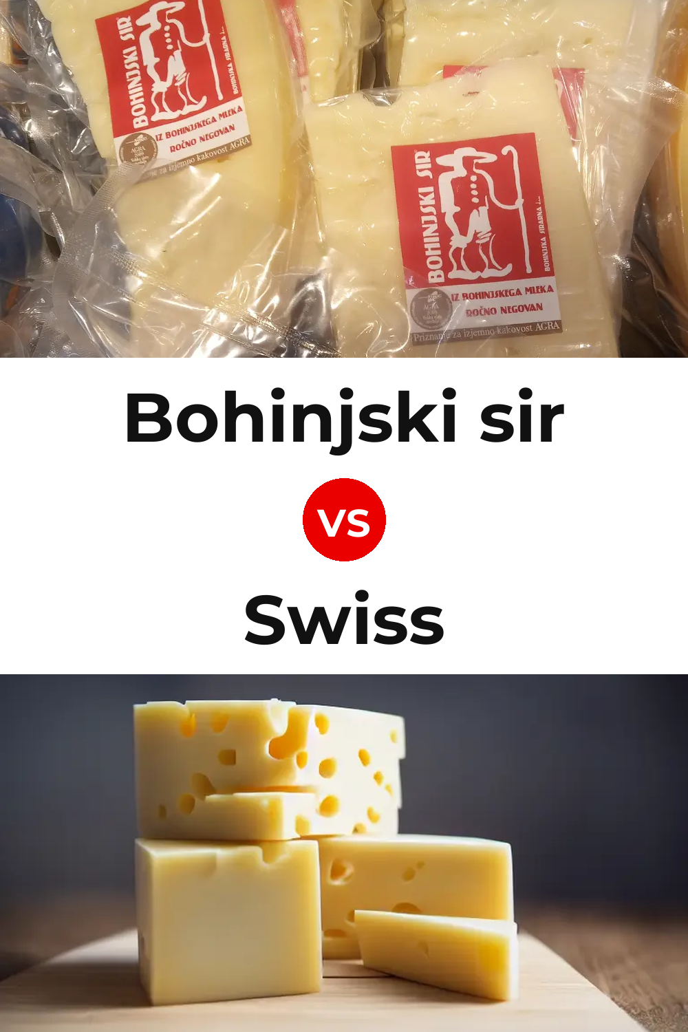 Bohinjski sir Cheese vs Swiss Cheese Pinterest comparison